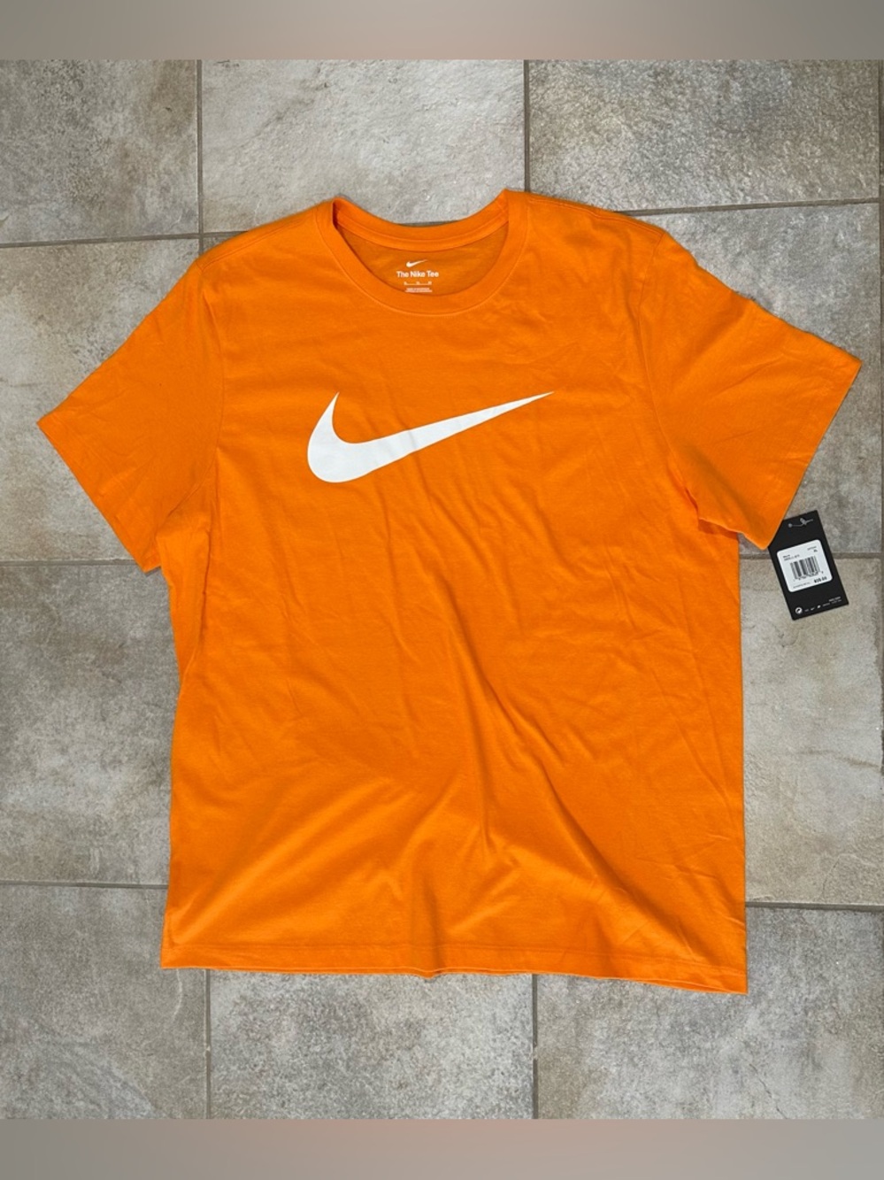 Nike Orange Short Sleeve T-Shirt with White Swoosh